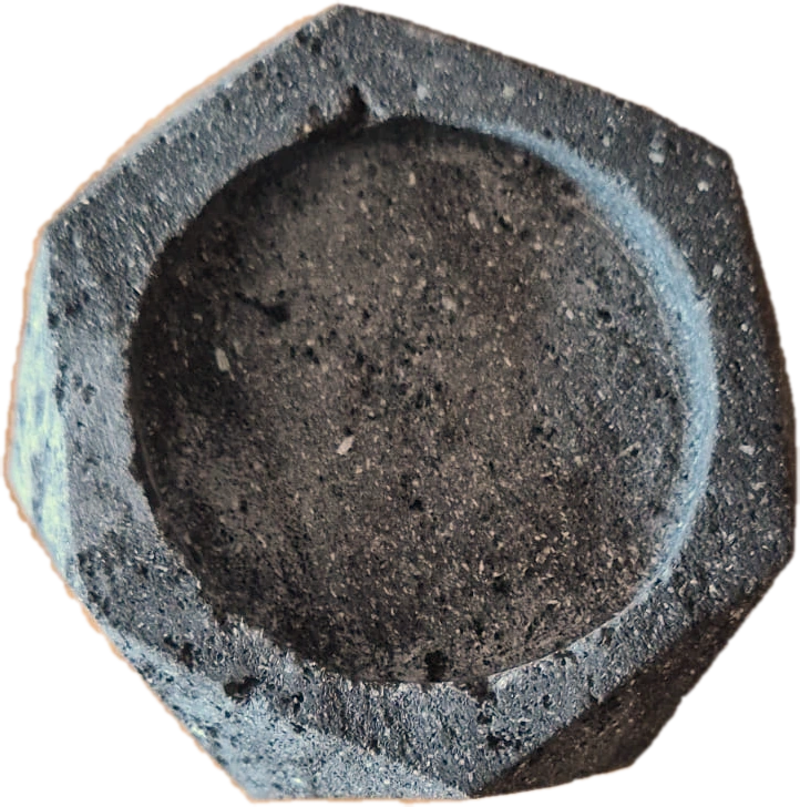 Pieza difusora de piedra volcánica en forma de cuenco hexagonal